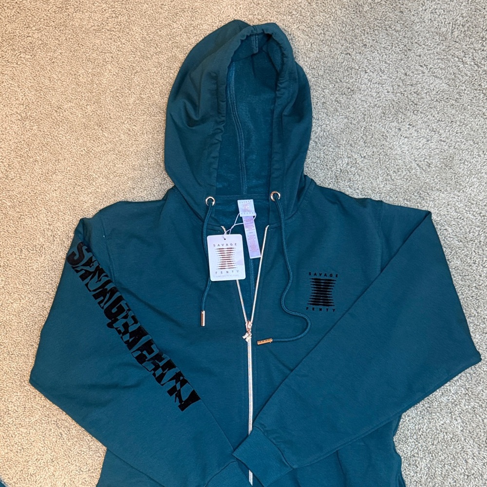 Savage X Fenty Teal Hooded Onesie | Small | NWT - Picture 3 of 3